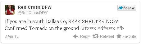 Red Cross DFW Twitter